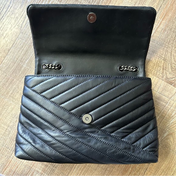 Tory Burch Black Kira Chevron Convertible Shoulder Bag - Picture 2 of 9